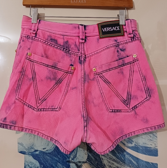 Versace Pants - Original VERSACE denim, Pink Jeans Short Soze 27